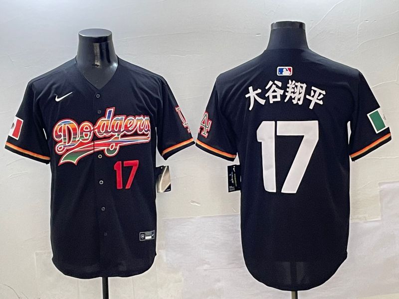 Men Los Angeles Dodgers #17 Ohtani Black rainbow 2025 Nike MLB Jersey style 4151->los angeles dodgers->MLB Jersey